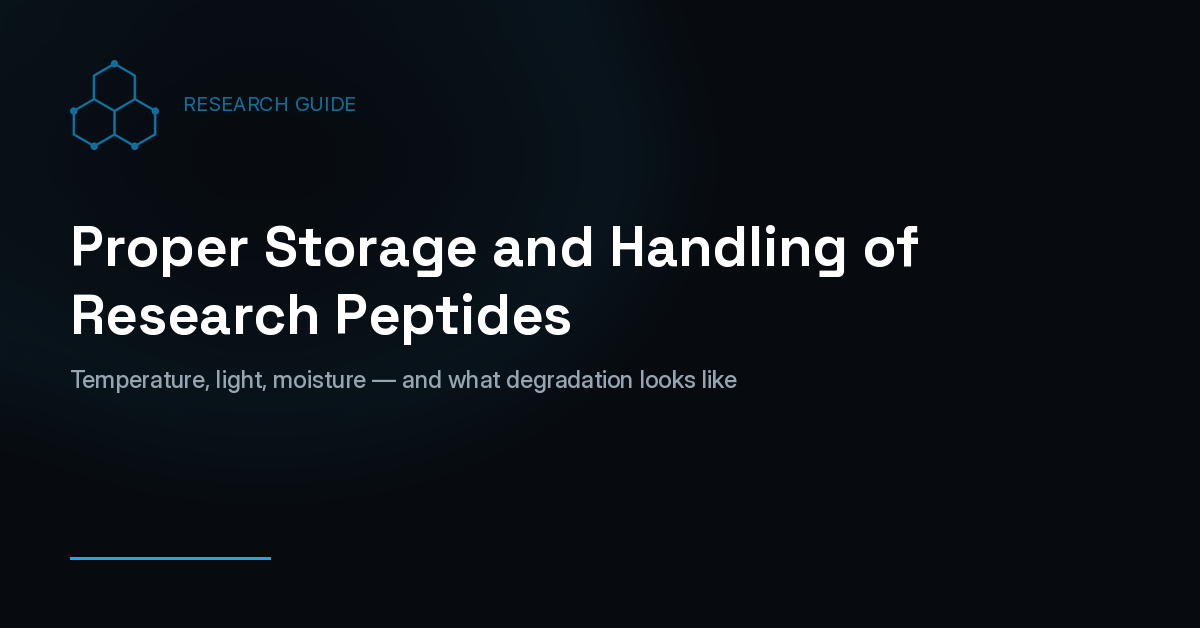 Proper Storage and Handling of Research Peptides