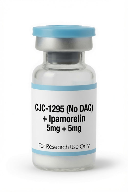 CJC-1295 (No DAC) 5mg + Ipamorelin 5mg research peptide wholesale kit vial, Pacific Peptides