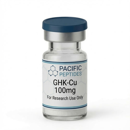 GHK-Cu 100mg research peptide vial, Pacific Peptides