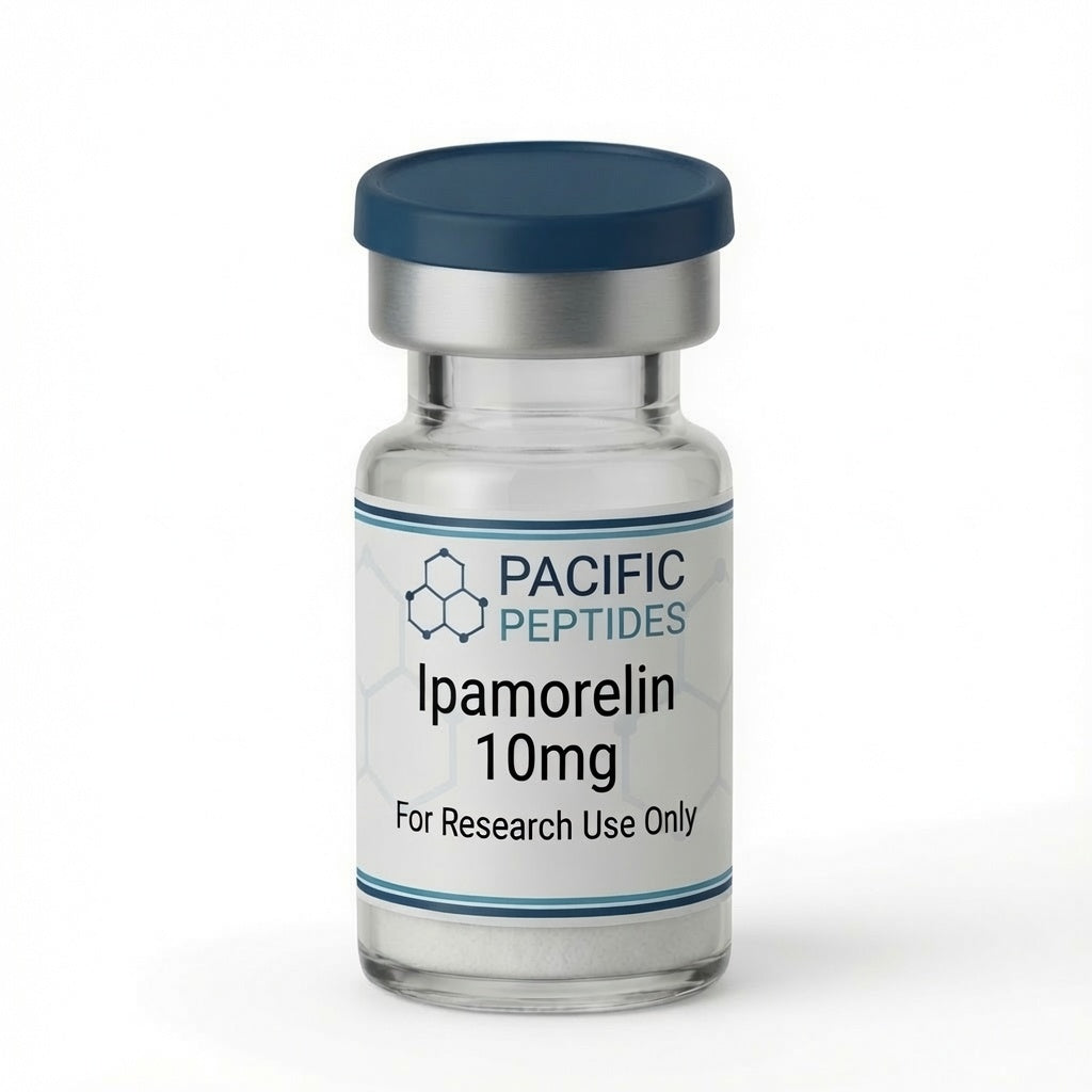 Ipamorelin 10mg research peptide vial, Pacific Peptides