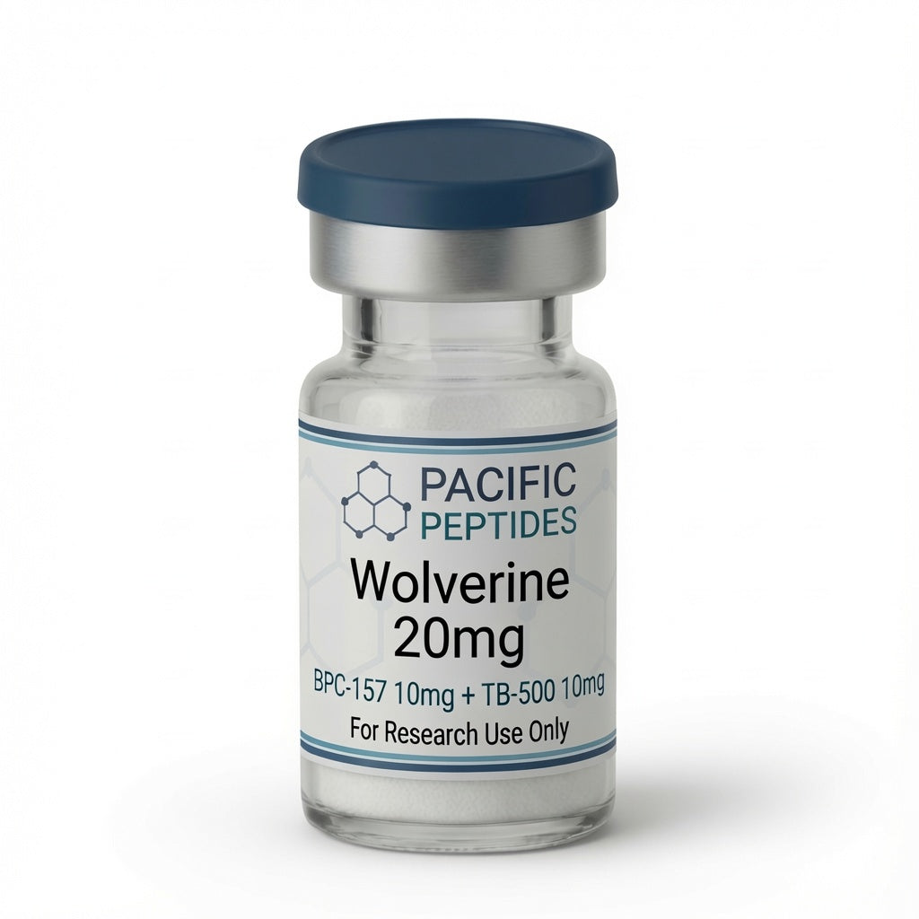 Wolverine Blend 20mg research peptide vial, Pacific Peptides